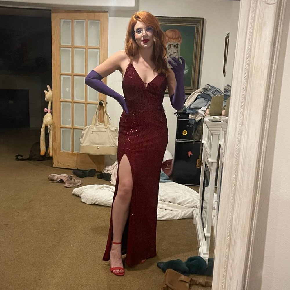 Perfect Jessica Rabbit Full Length Sequin Gown